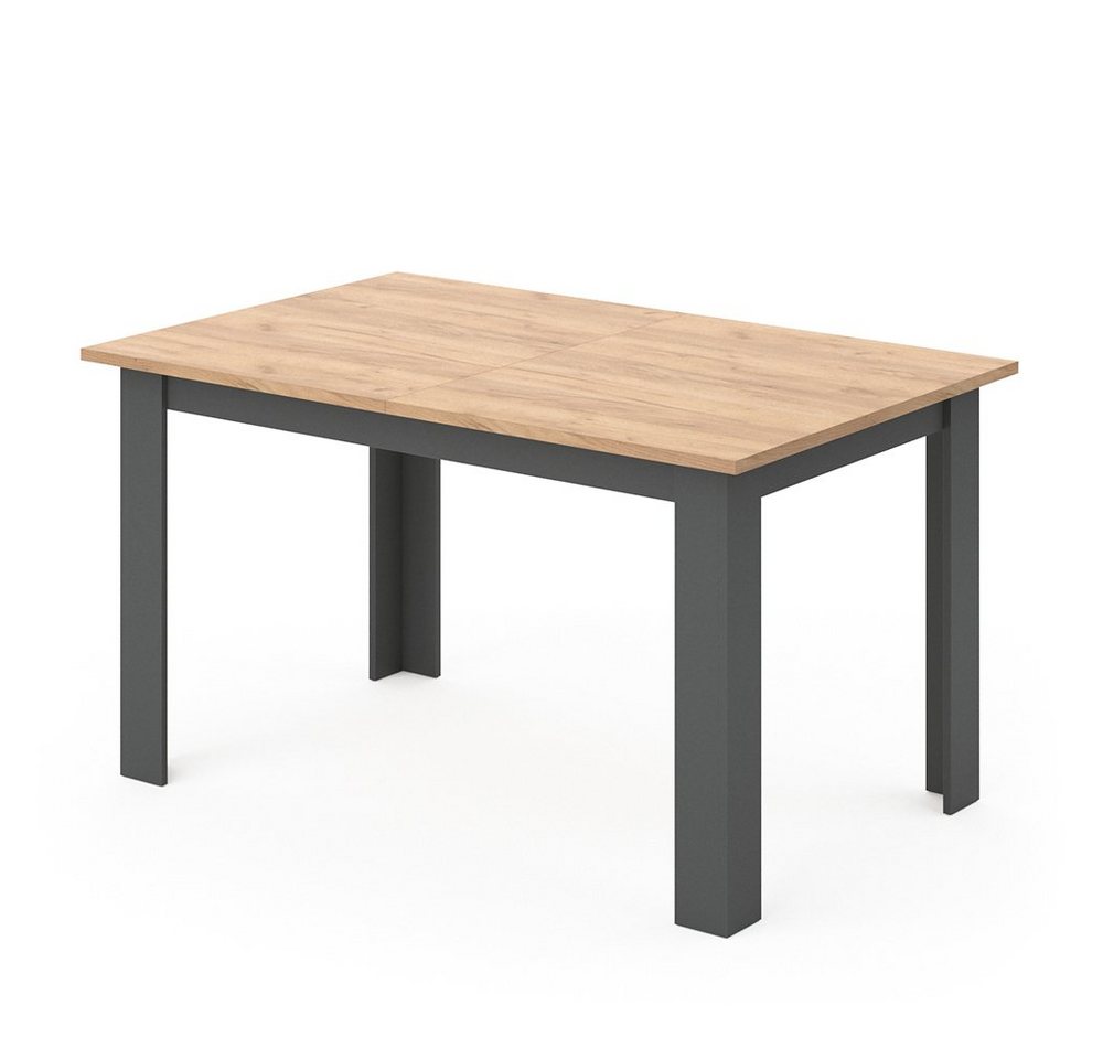 Vicco Esstisch Karlos, Goldkraft Eiche/Anthrazit, 140 x 90 cm (1-St) – Bild 2 von 5