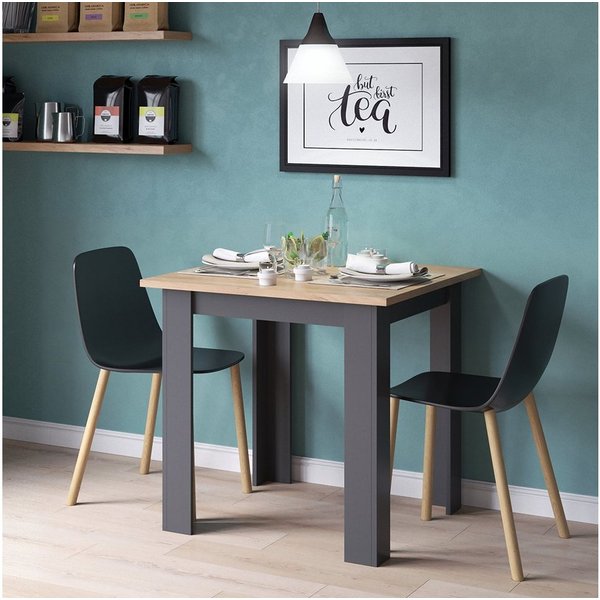 Vicco Esstisch Karlos, Goldkraft Eiche/Anthrazit, 80 x 80 cm (1-St)