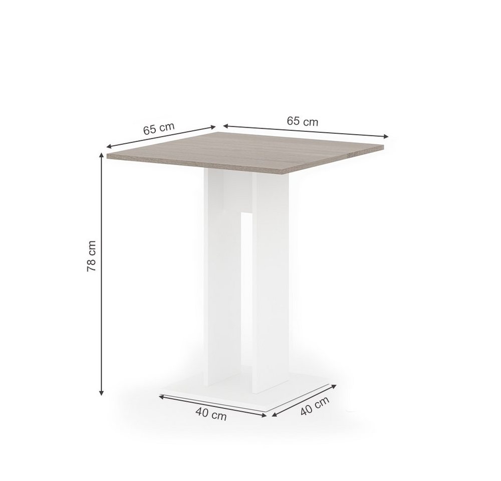 Vicco Esstisch Repose, Sonoma, 65 x 65 cm (1-St) – Bild 4 von 5