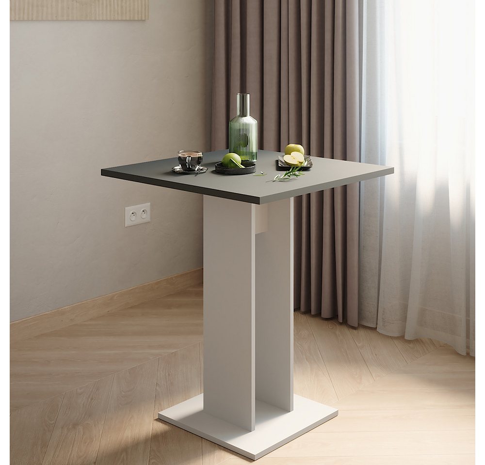 Vicco Esstisch Repose, Weiß/Anthrazit, 65 x 65 cm (1-St) – Bild 4 von 5