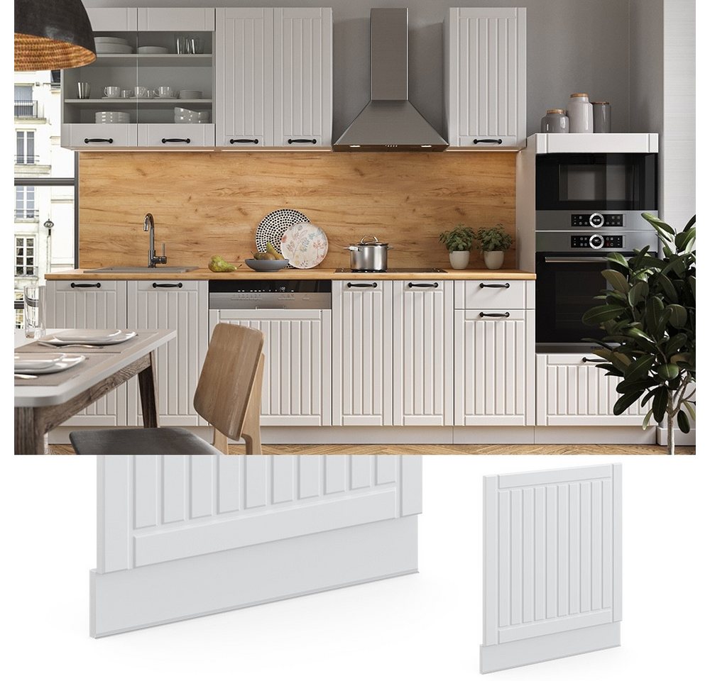 Vicco Frontblende Fame-Line, Weiß Landhaus/Weiß, 60 cm ohne Arbeitsplatte (1 St) – Bild 4 von 5