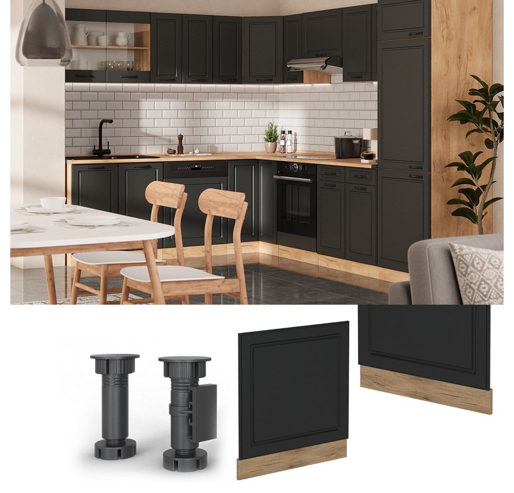 Vicco Frontblende R-Line, Anthrazit Landhaus/Goldkraft Eiche, 60 cm ohne Arbeitsplatte (1 St) – Bild 3 von 4