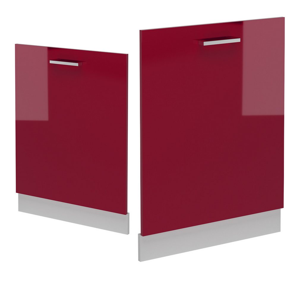 Vicco Frontblende R-Line, Rot Hochglanz/Weiß, 60 cm ohne Arbeitsplatte (1 St) – Bild 4 von 4