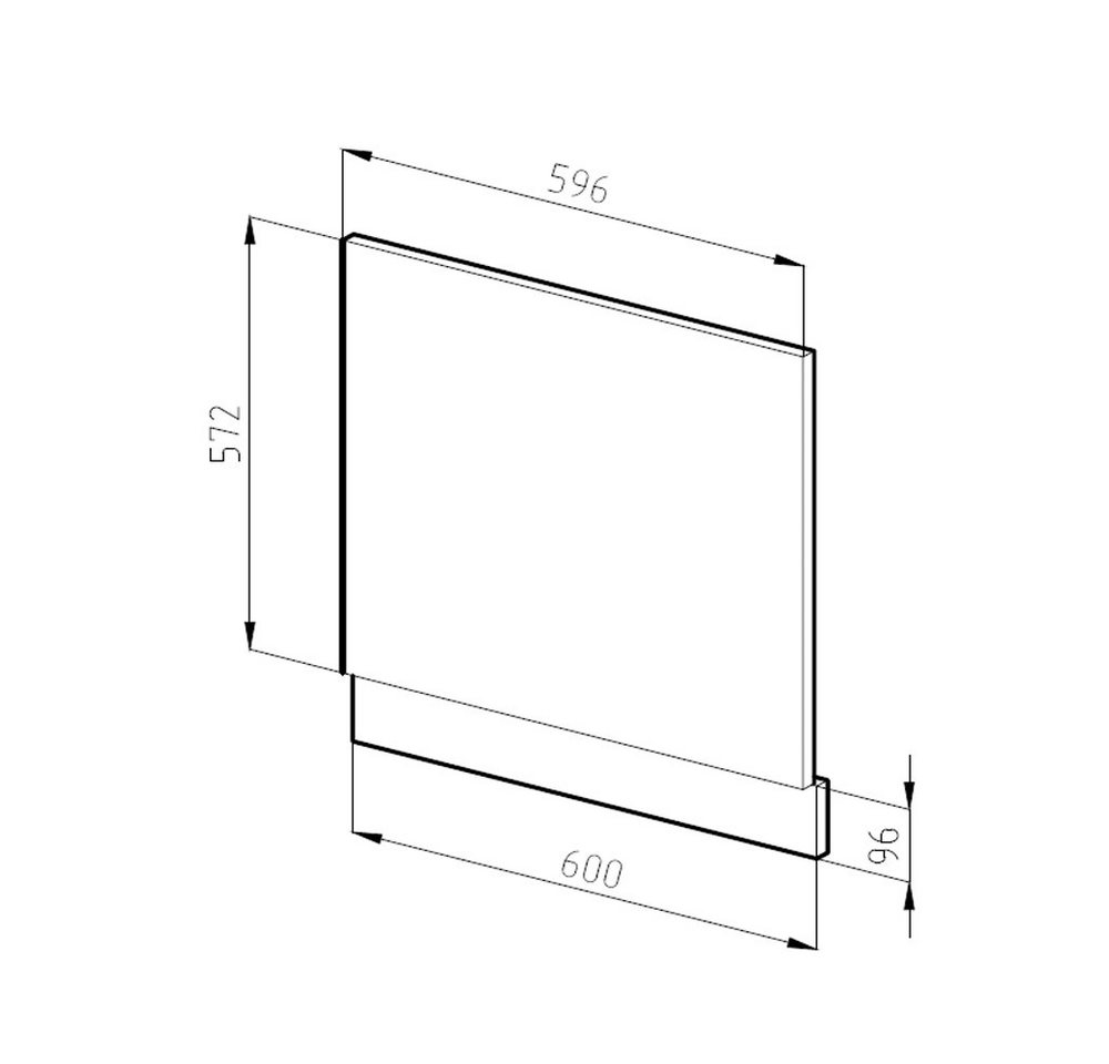 Vicco Frontblende R-Line, Weiß Landhaus/Weiß, 60 cm ohne Arbeitsplatte (1 St) – Bild 2 von 5