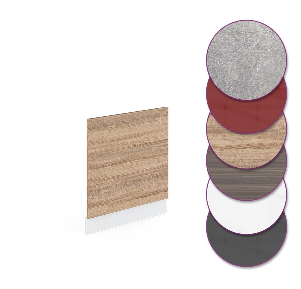 Vicco Frontblende R-Line, Sonoma/Weiß, 60 cm ohne Arbeitsplatte (1 St) – Bild 4 von 5