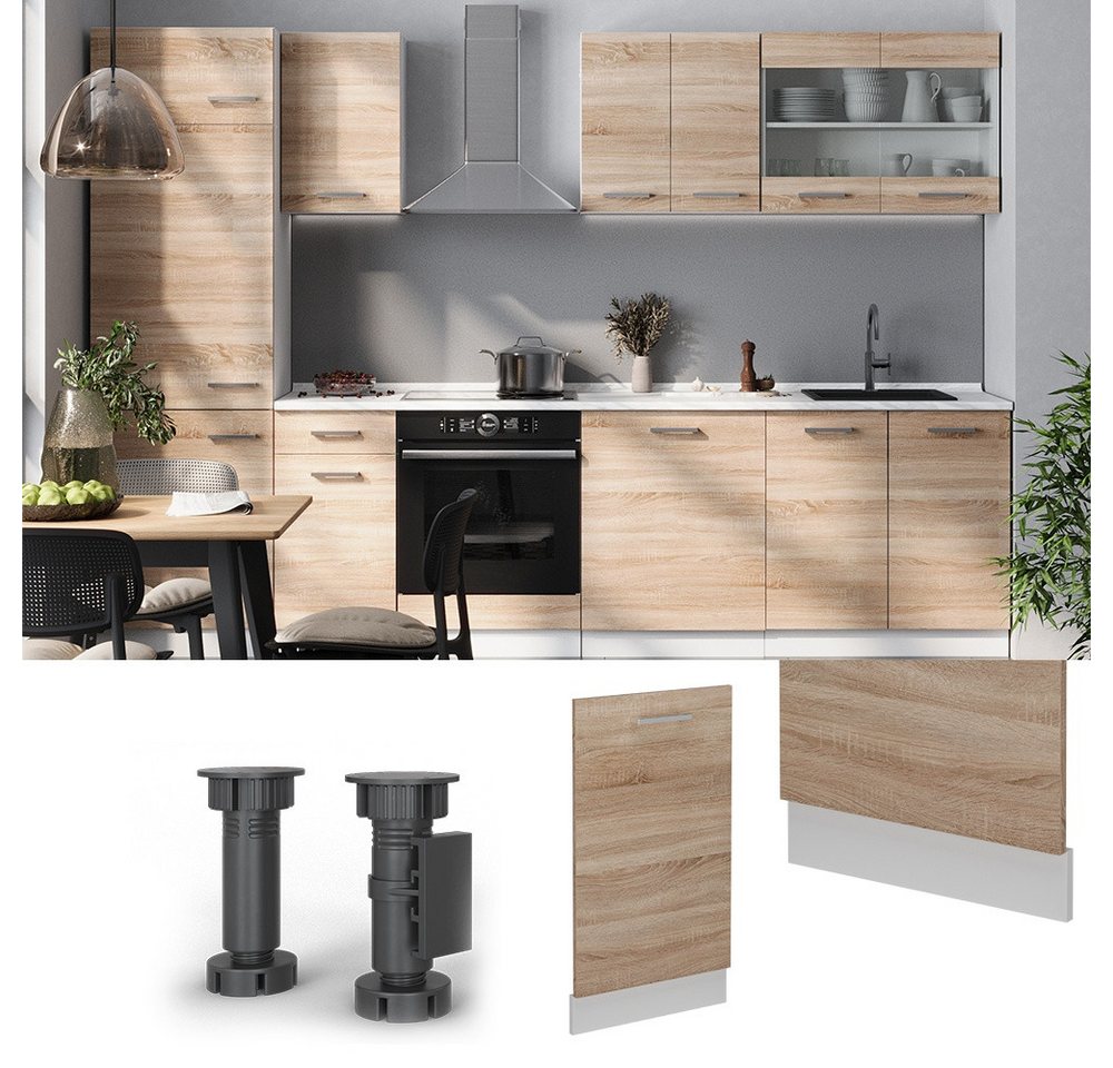 Vicco Frontblende R-Line, Sonoma/Weiß, 45 cm ohne Arbeitsplatte (1 St) – Bild 2 von 4