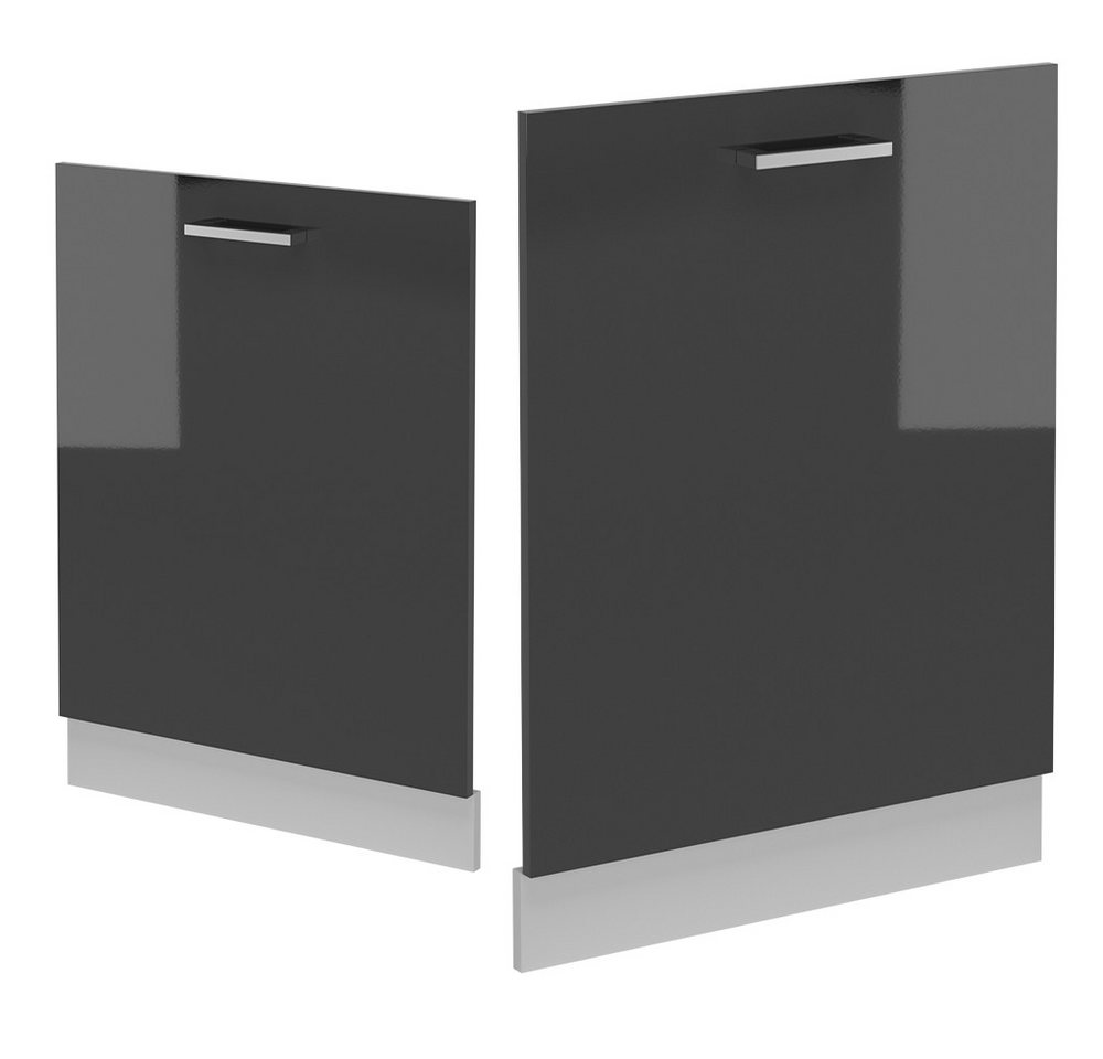Vicco Frontblende R-Line, Anthrazit Hochglanz/Weiß, 60 cm ohne Arbeitsplatte (1 St) – Bild 4 von 4