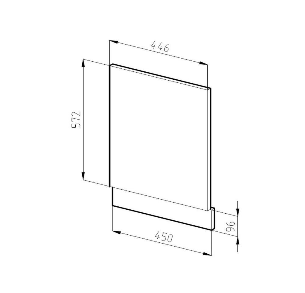 Vicco Frontblende R-Line, Weiß Hochglanz/Weiß, 45 cm ohne Arbeitsplatte (1 St) – Bild 2 von 5