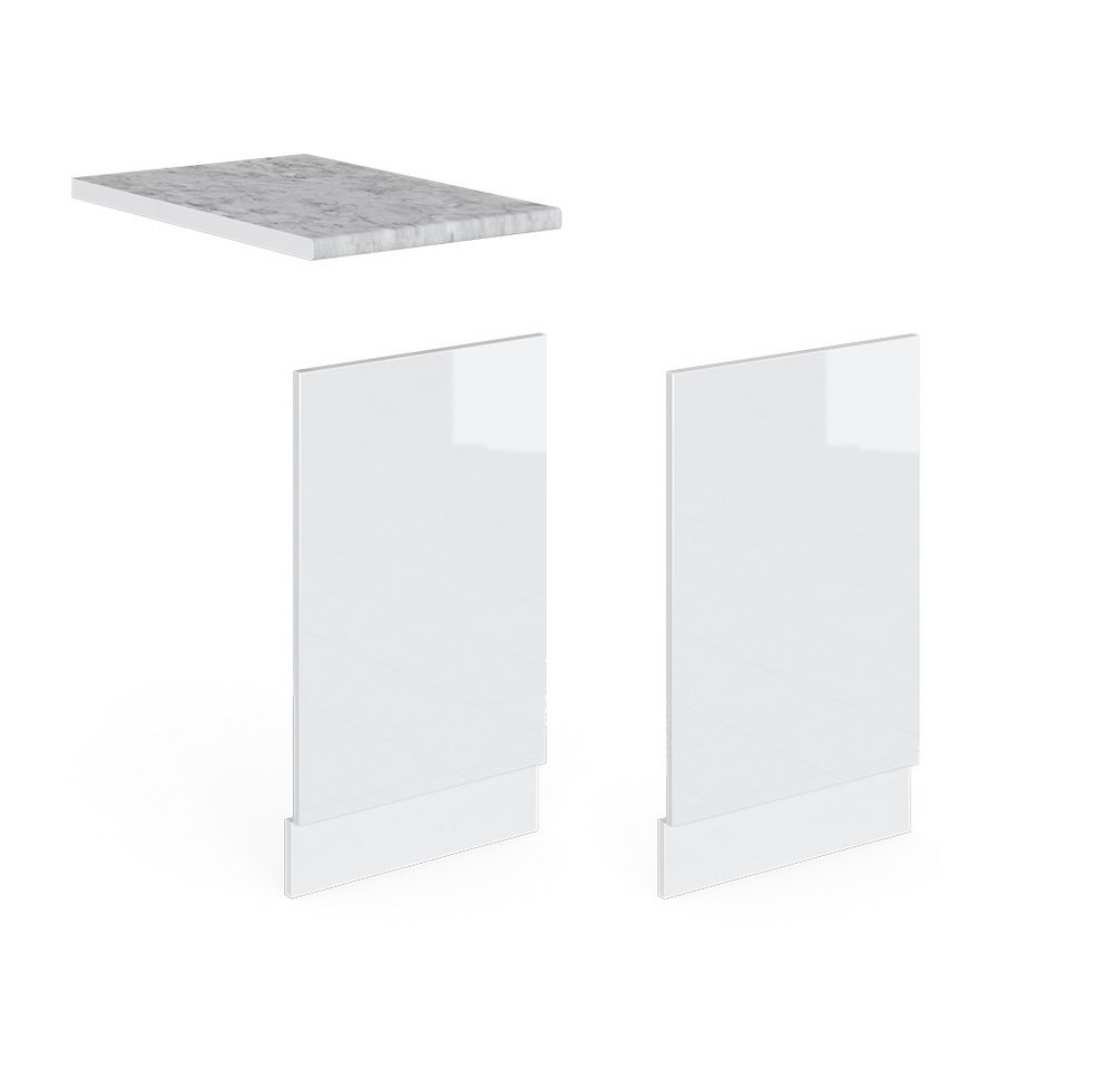 Vicco Frontblende R-Line, Weiß Hochglanz/Weiß, 45 cm ohne Arbeitsplatte (1 St) – Bild 5 von 5