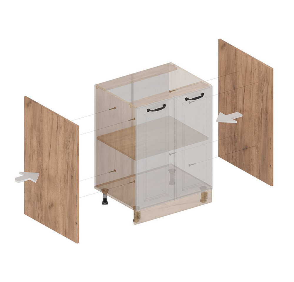 Vicco Frontblende R-Line, Goldkraft Eiche, 2er Set (2 St) – Bild 5 von 5