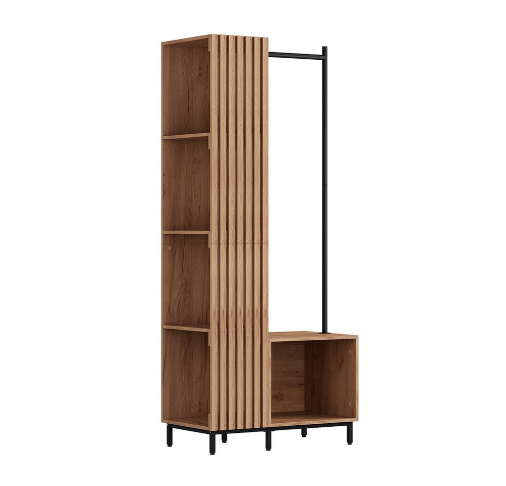 Vicco Garderoben-Set Zinto, dąb kraft złoty, 80 x 187 cm mit 5 Ablagefächern, (1-St) – Bild 2 von 5