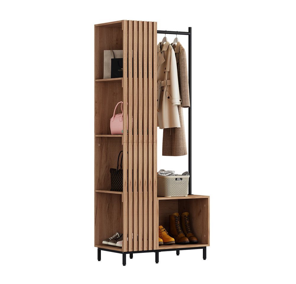 Vicco Garderoben-Set Zinto, dąb kraft złoty, 80 x 187 cm mit 5 Ablagefächern, (1-St) – Bild 5 von 5