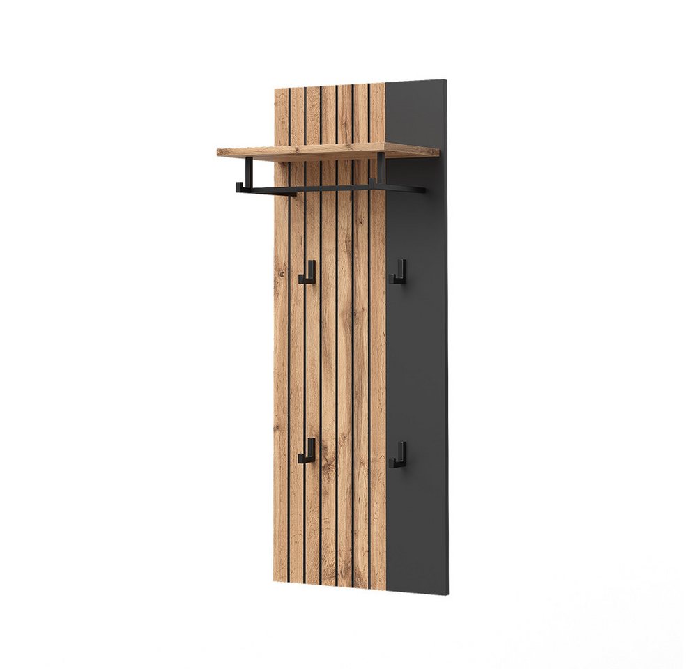 Vicco Garderobenschrank Amber, Eiche Wotan, 43 x 110 cm (1-St) – Bild 2 von 5