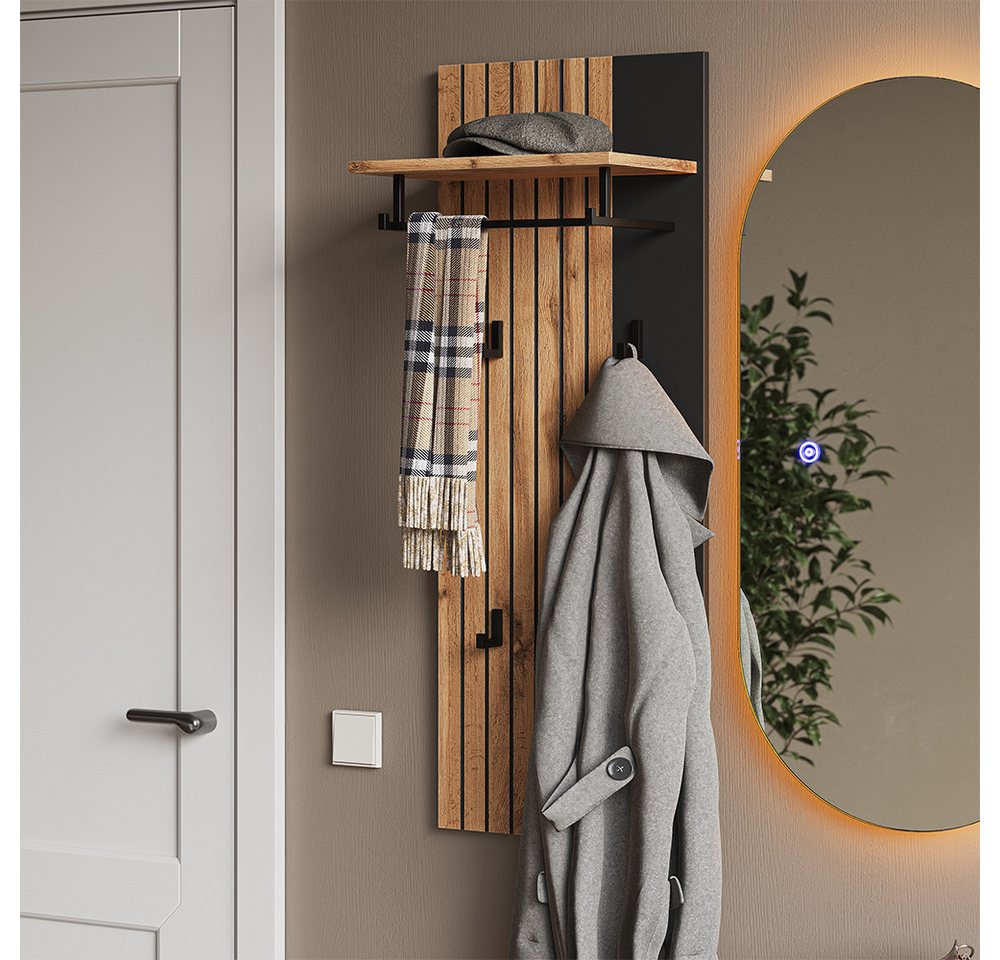 Vicco Garderobenschrank Amber, Eiche Wotan, 43 x 110 cm (1-St) – Bild 5 von 5