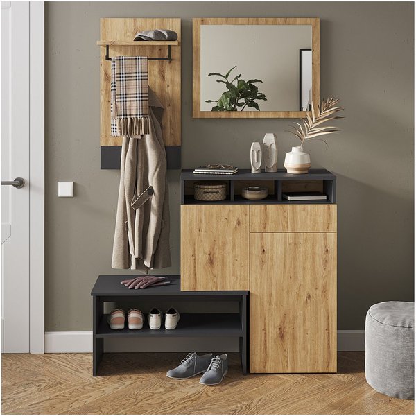 Vicco Garderobenschrank Selena, Anthrazit/Artisan-Eiche, 44 x 83 cm (Spar-Set, 1-St)