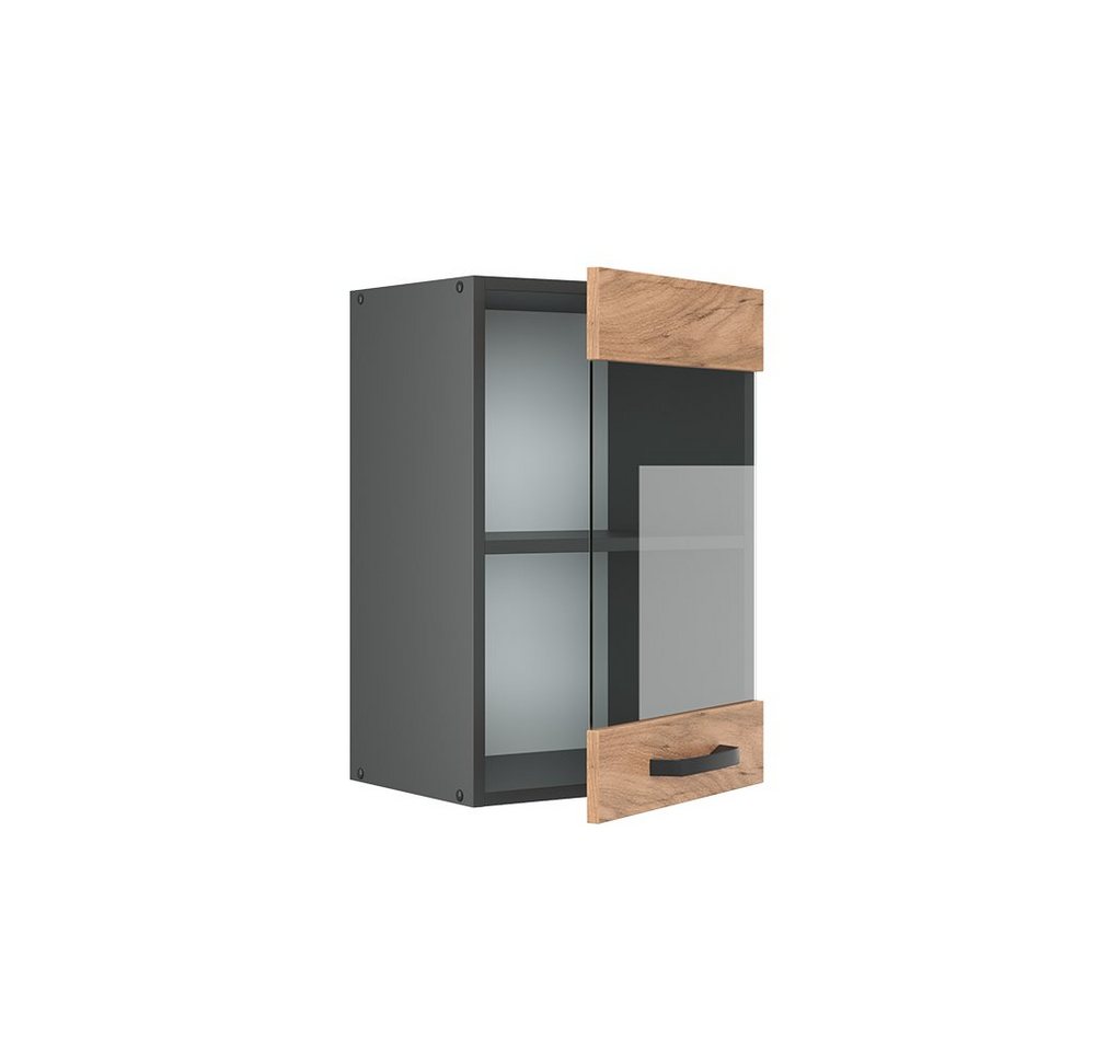 Vicco Glashängeschrank R-Line, Goldkraft Eiche/Anthrazit, 40 cm (1-St) – Bild 4 von 5