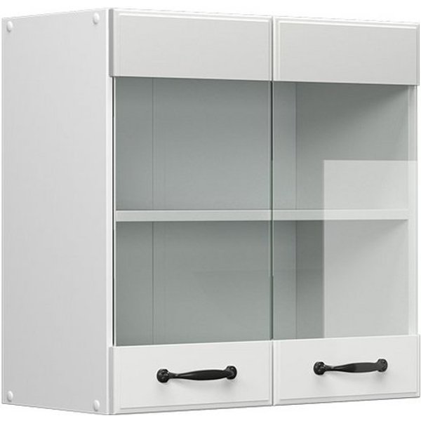 Vicco Glashängeschrank R-Line, Weiß Landhaus/Weiß, 60 cm (1-St)