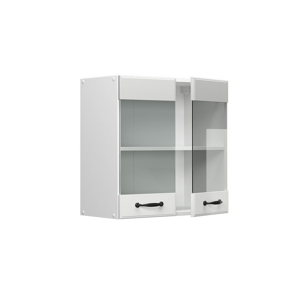 Vicco Glashängeschrank R-Line, Weiß Landhaus/Weiß, 60 cm (1-St) – Bild 4 von 5