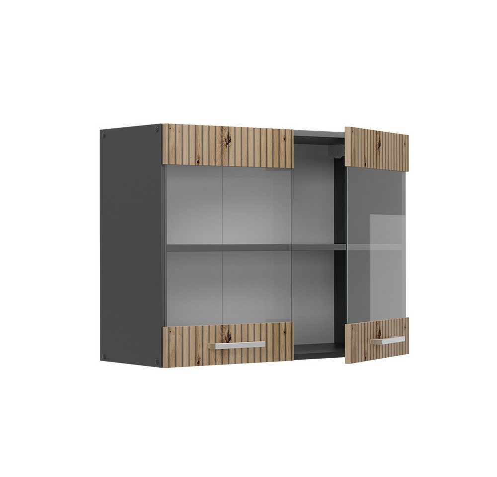 Vicco Glashängeschrank R-Line, Artisan-Eiche/Anthrazit, 80 cm (1-St) – Bild 4 von 5