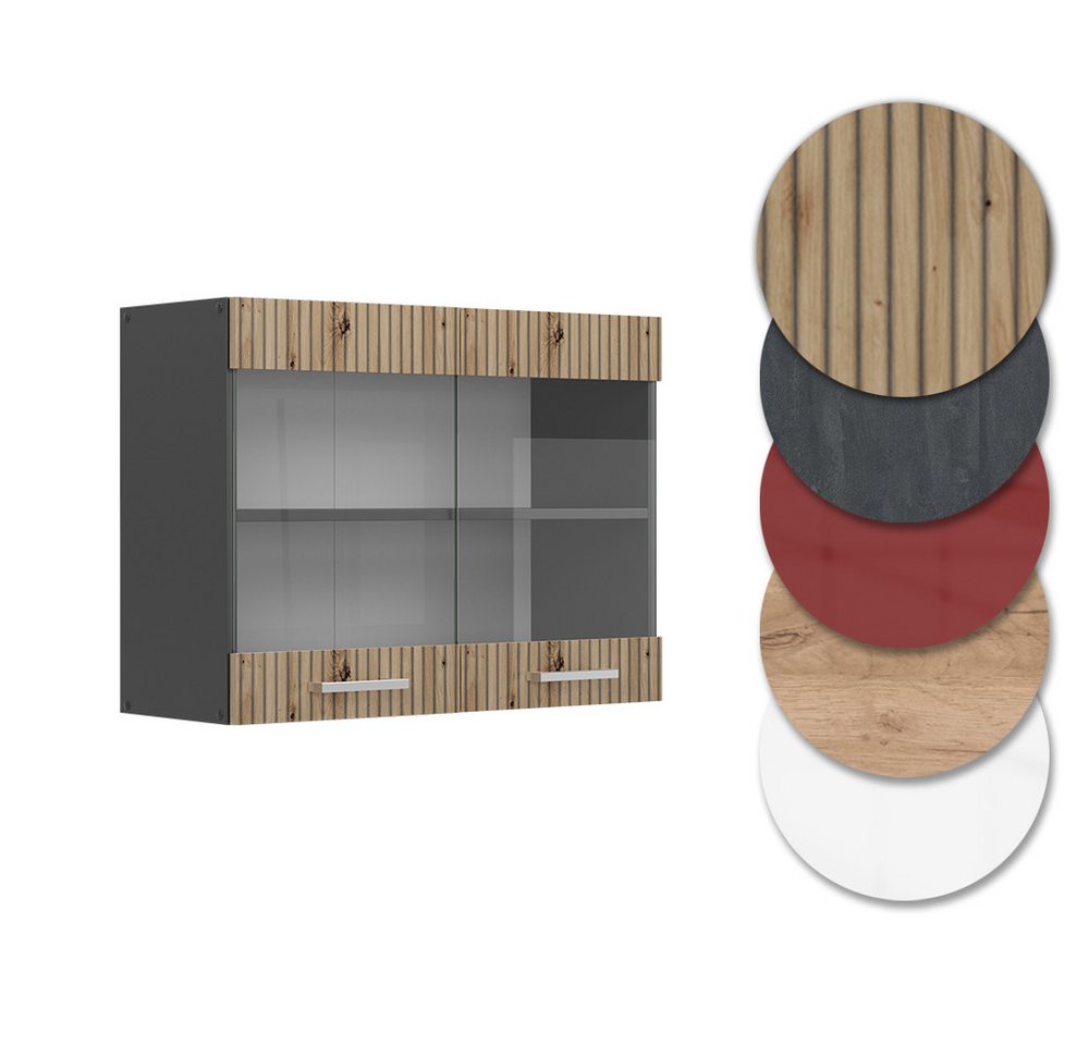 Vicco Glashängeschrank R-Line, Artisan-Eiche/Anthrazit, 80 cm (1-St) – Bild 5 von 5