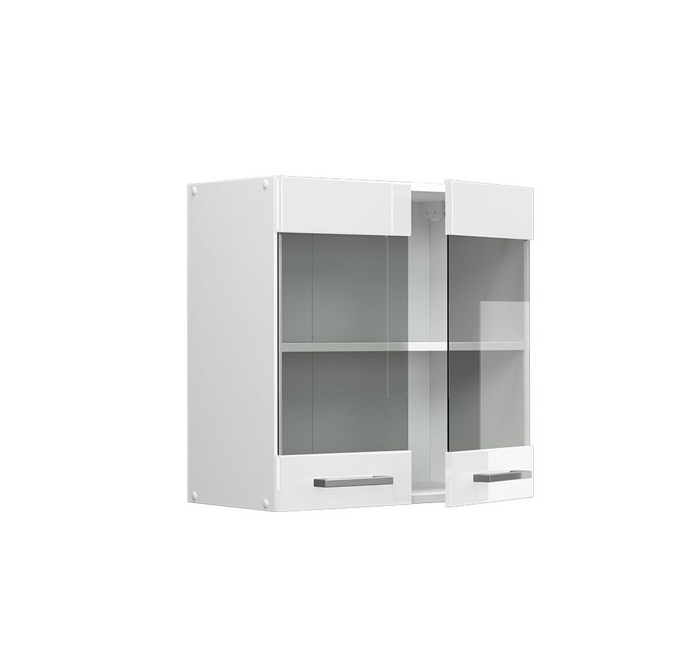 Vicco Glashängeschrank R-Line, Weiß Hochglanz/Weiß, 60 cm (1-St) – Bild 4 von 5