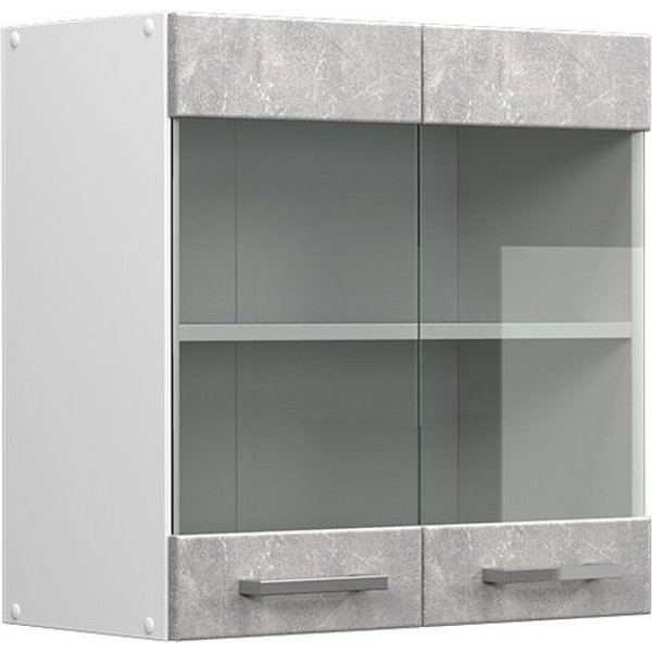 Vicco Glashängeschrank R-Line, Beton/Weiß, 60 cm (1-St)