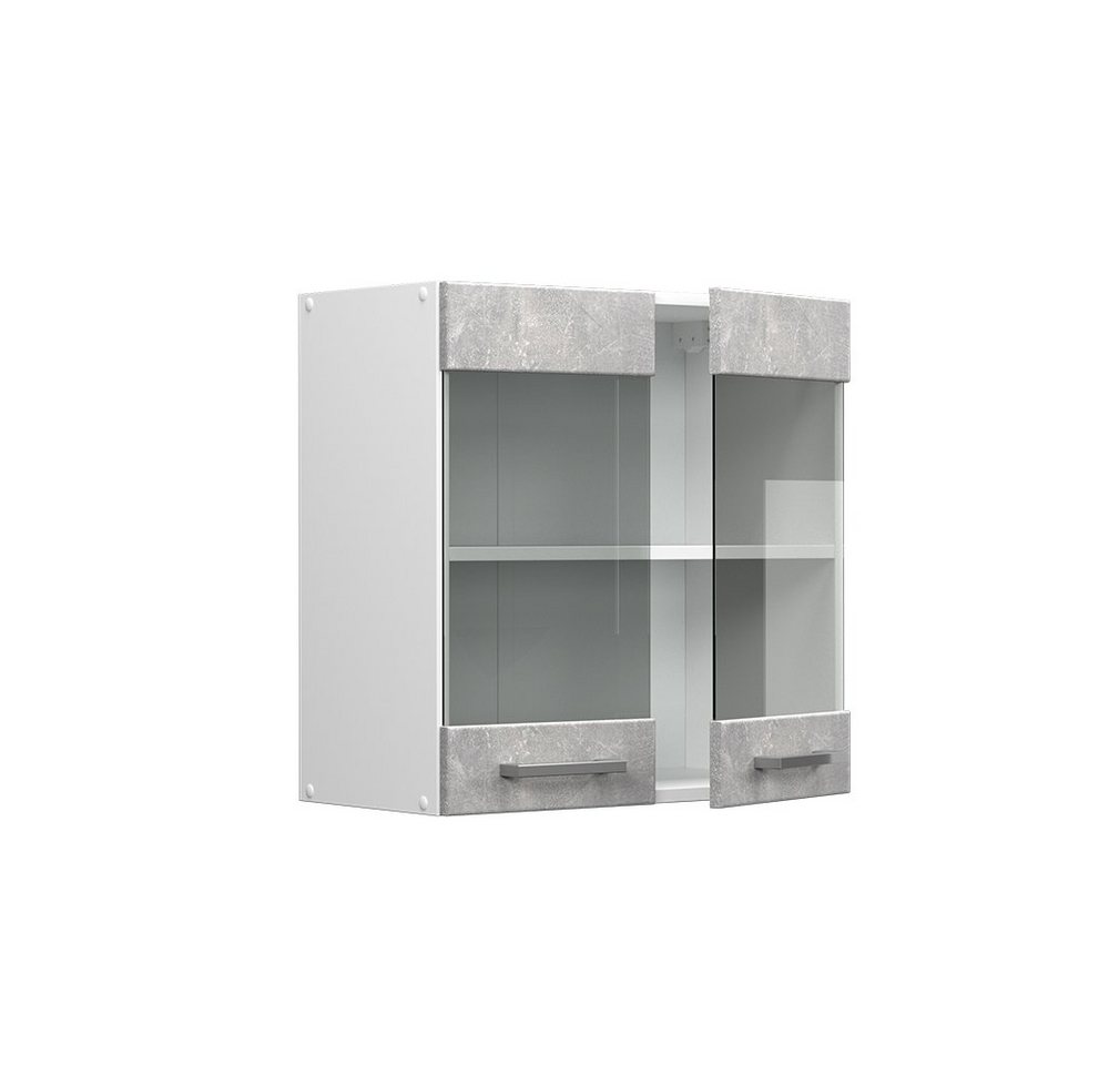 Vicco Glashängeschrank R-Line, Beton/Weiß, 60 cm (1-St) – Bild 4 von 5