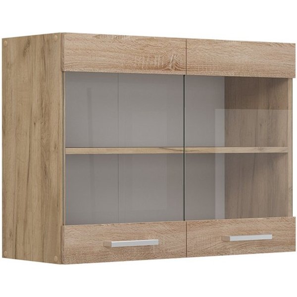 Vicco Glashängeschrank R-Line, Sonoma/Goldkraft Eiche, 80 cm (1-St)