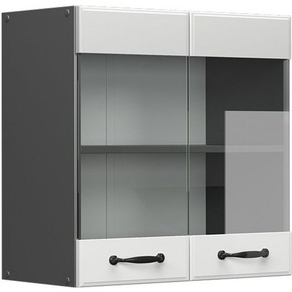 Vicco Glashängeschrank R-Line, Weiß Landhaus/Anthrazit, 60 cm (1-St)