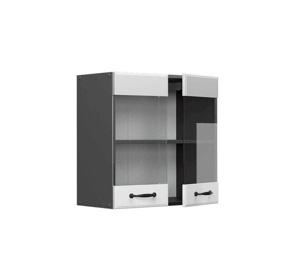 Vicco Glashängeschrank R-Line, Weiß Landhaus/Anthrazit, 60 cm (1-St) – Bild 4 von 5