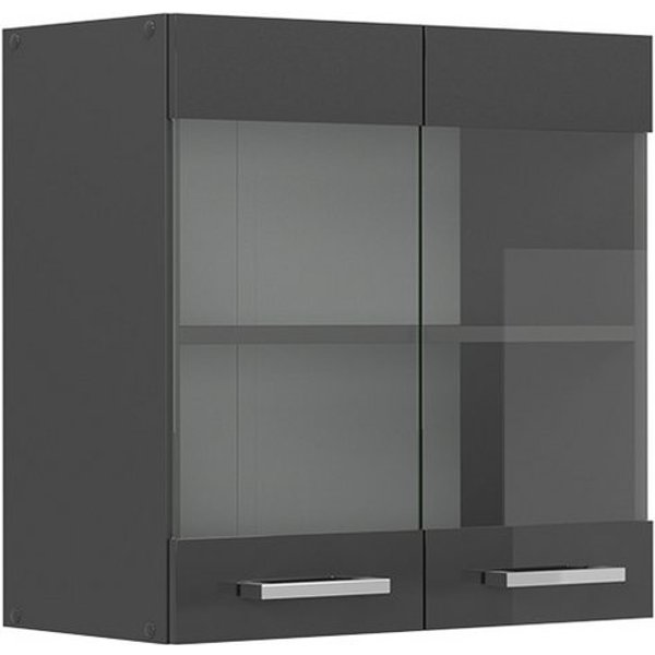 Vicco Glashängeschrank R-Line, Anthrazit Hochglanz/Anthrazit, 60 cm (1-St)