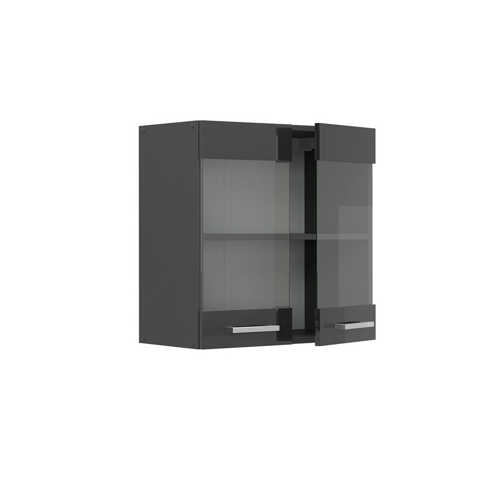 Vicco Glashängeschrank R-Line, Anthrazit Hochglanz/Anthrazit, 60 cm (1-St) – Bild 4 von 5