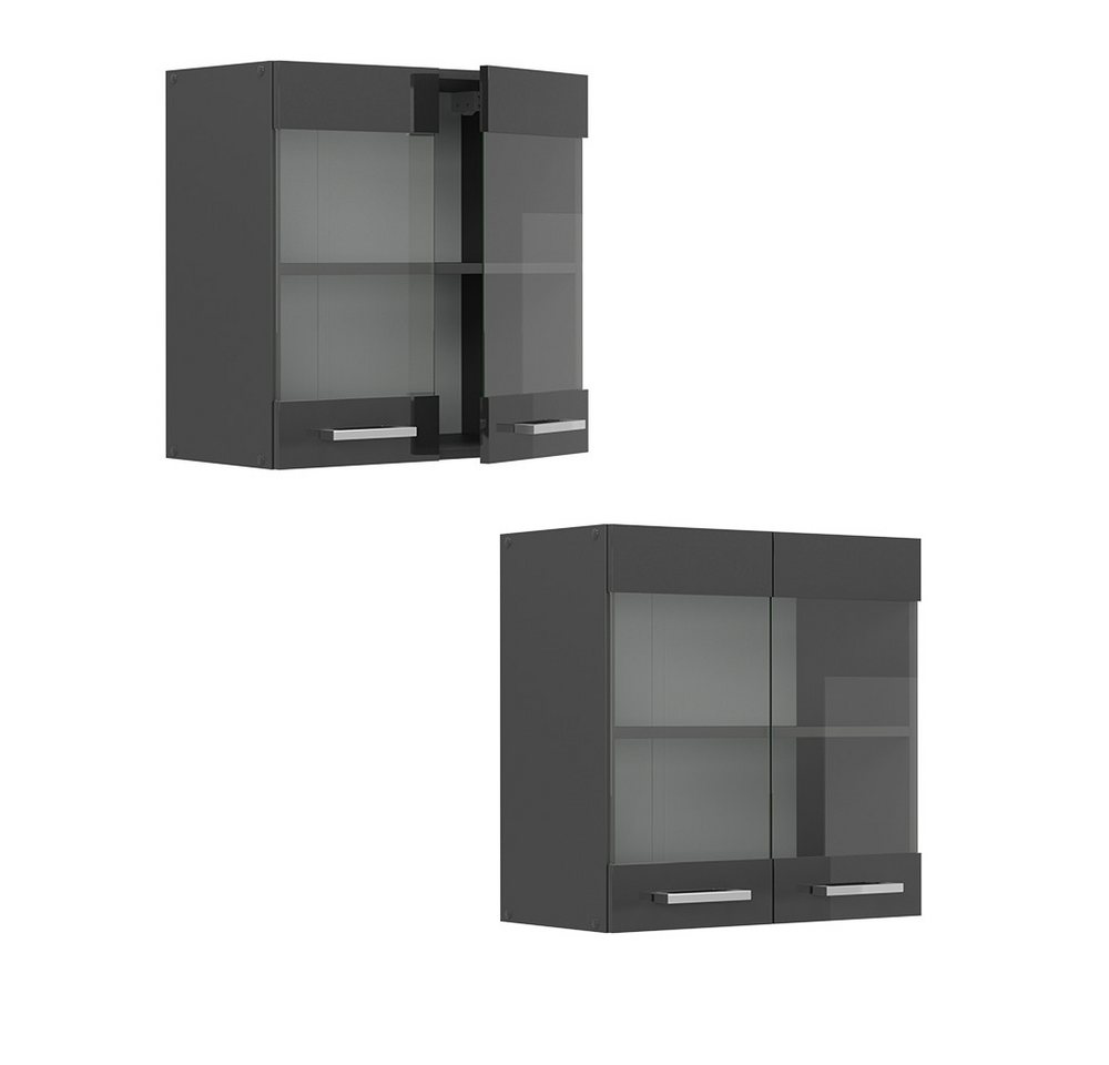 Vicco Glashängeschrank R-Line, Anthrazit Hochglanz/Anthrazit, 60 cm (1-St) – Bild 5 von 5