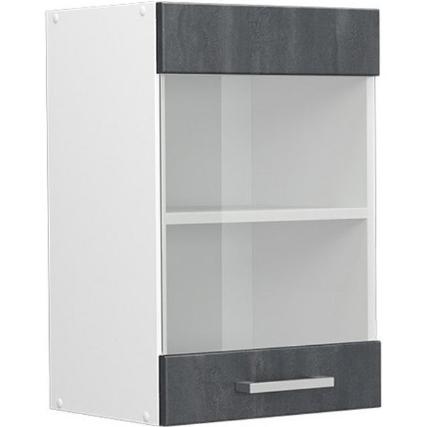 Vicco Glashängeschrank R-Line, Schwarz Beton/Weiß, 40 cm (1-St)