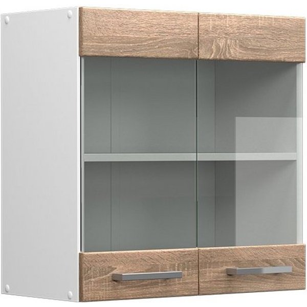 Vicco Glashängeschrank R-Line, Sonoma/Weiß, 60 cm (1-St)