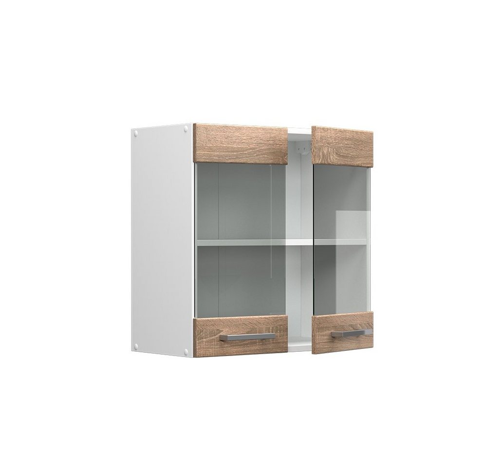 Vicco Glashängeschrank R-Line, Sonoma/Weiß, 60 cm (1-St) – Bild 4 von 5