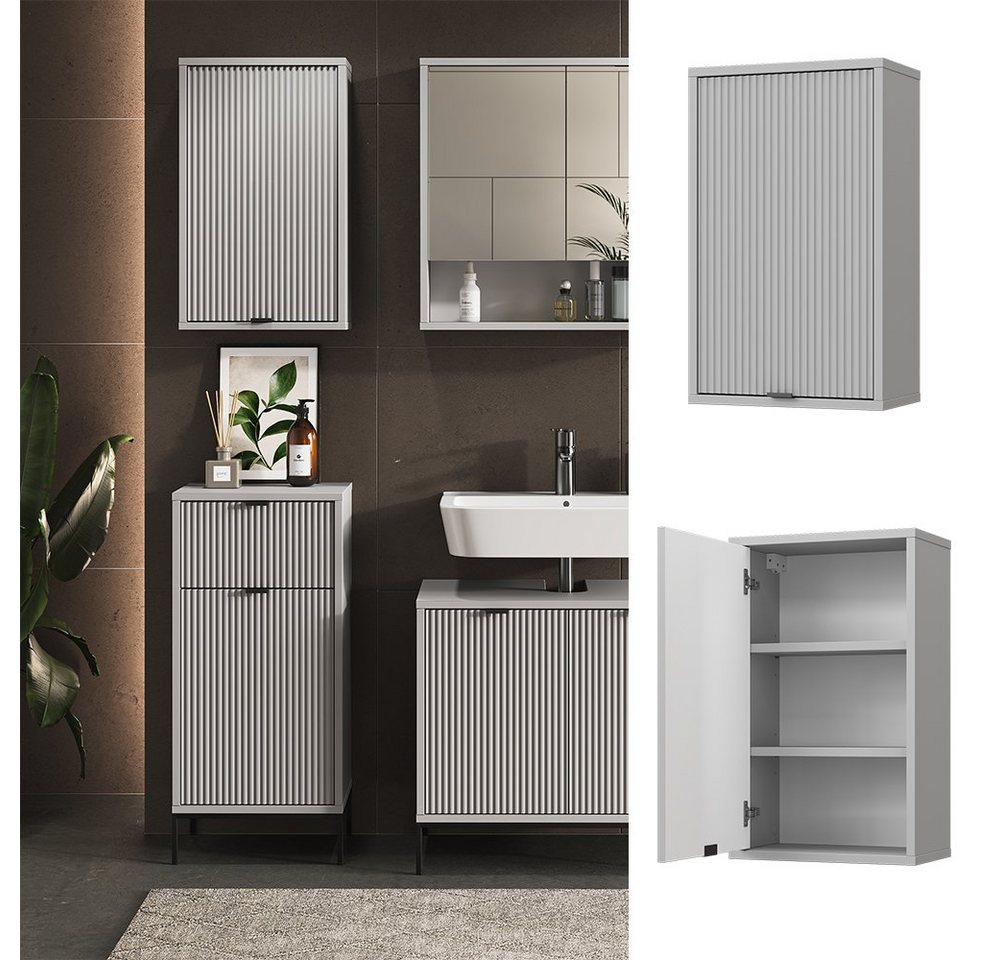 Vicco Hängeschrank Eliza, Grau/Grau, 40 x 65 cm mit 2 Regalböden (1-St) – Bild 2 von 5
