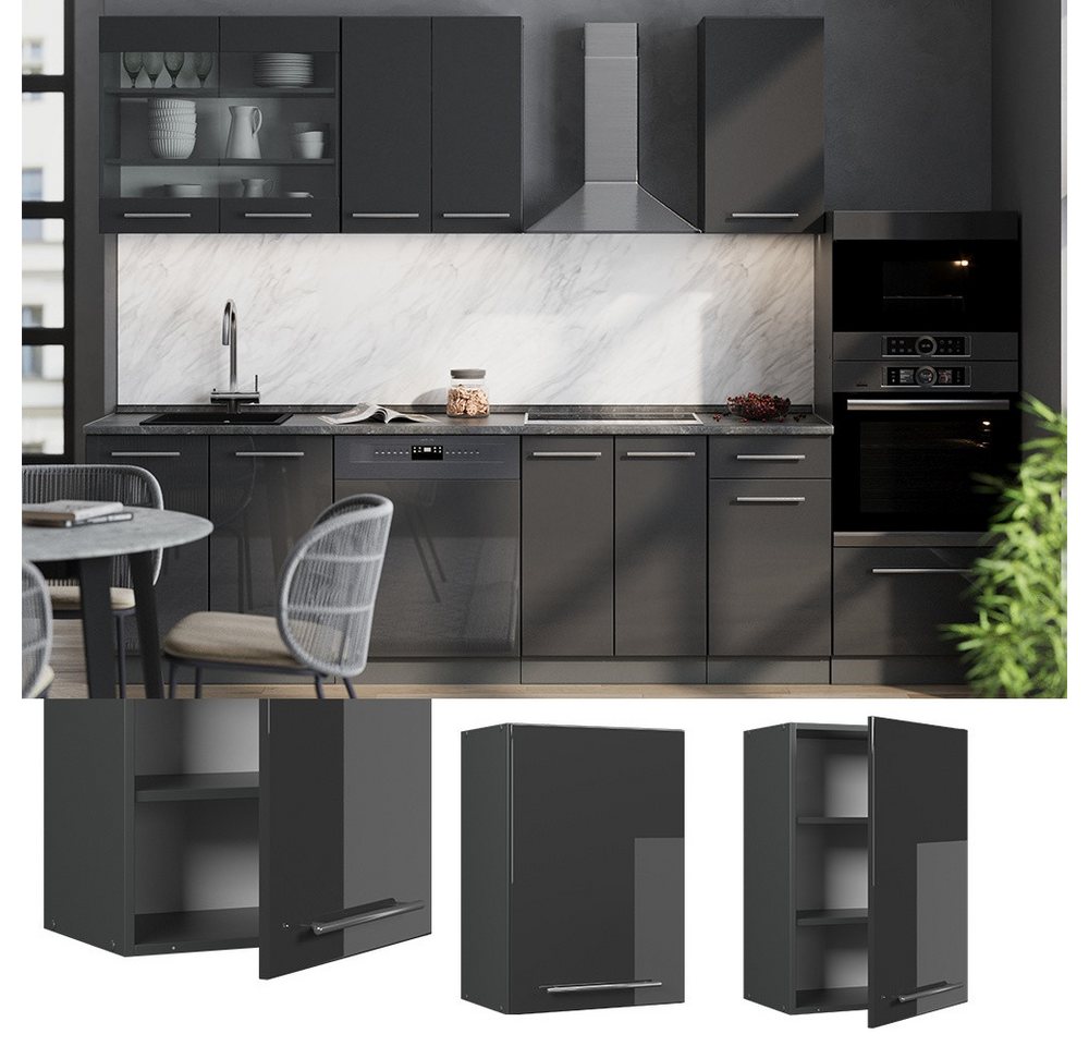 Vicco Hängeschrank Fame-Line, Anthrazit Hochglanz/Anthrazit, 50 cm (1-St) – Bild 2 von 5