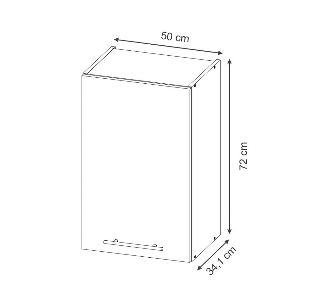 Vicco Hängeschrank Fame-Line, Anthrazit Hochglanz/Anthrazit, 50 cm (1-St) – Bild 3 von 5