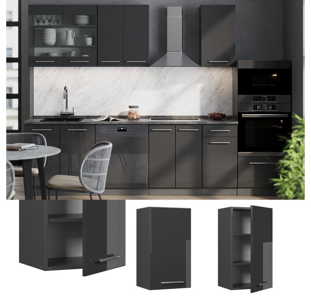 Vicco Hängeschrank Fame-Line, Anthrazit Hochglanz/Anthrazit, 40 cm (1-St) – Bild 2 von 5