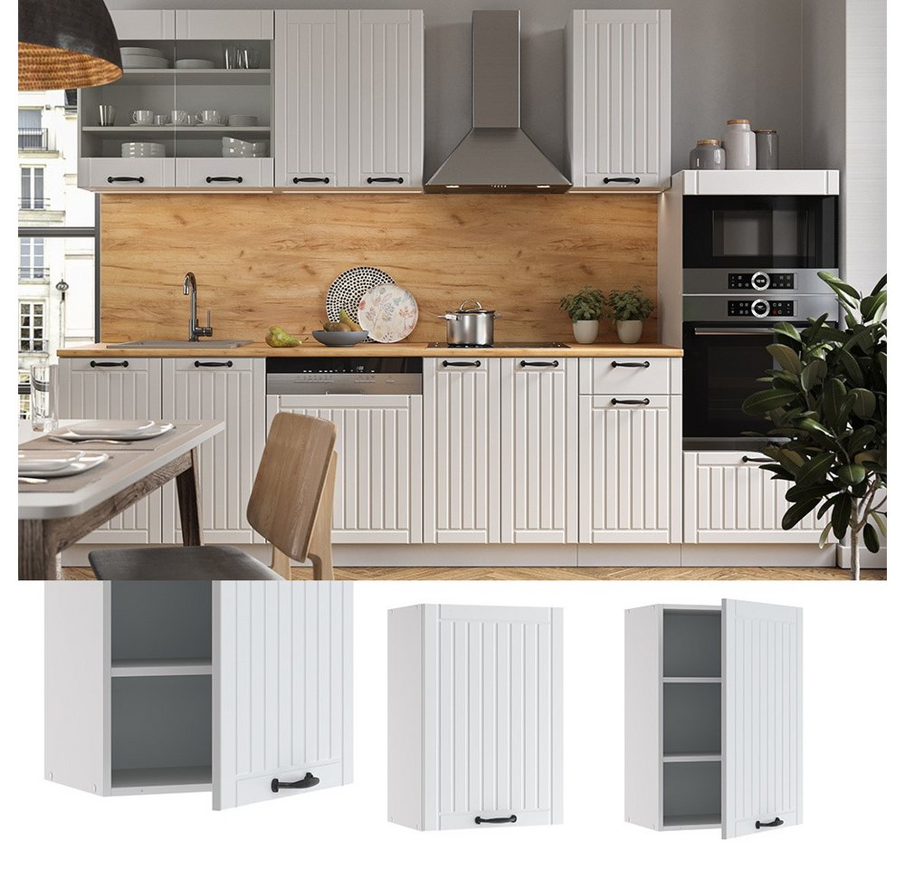 Vicco Hängeschrank Fame-Line, Weiß Landhaus/Weiß, 50 cm (1-St) – Bild 2 von 5
