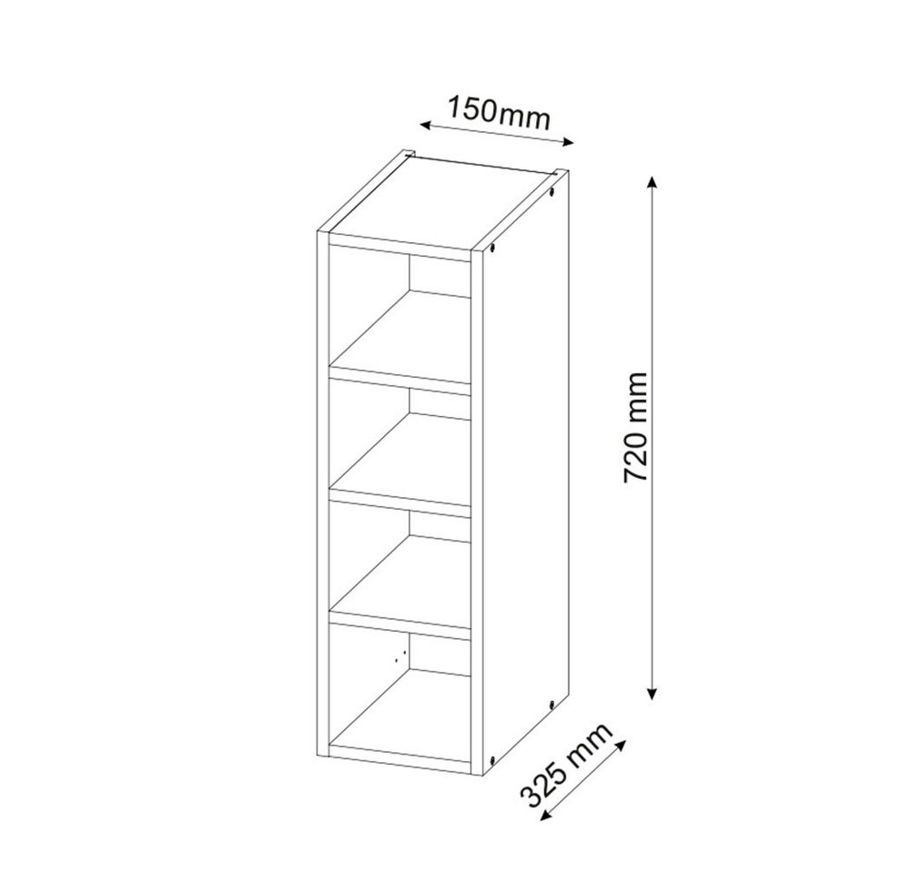 Vicco Hängeschrank Fame-Line, Weiß/Weiß, 15 cm (1-St) – Bild 3 von 5