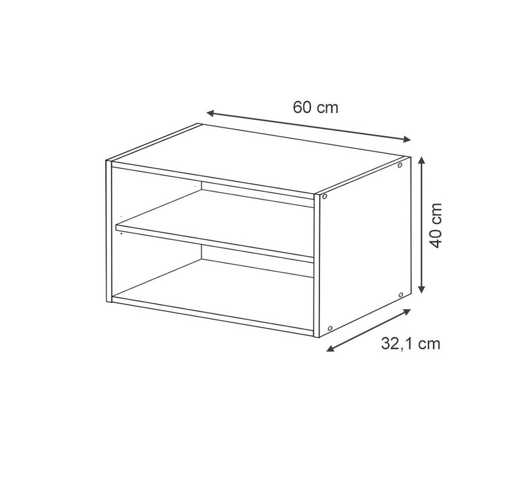 Vicco Hängeschrank Fame-Line, Weiß/Weiß, 60 cm (1-St) – Bild 3 von 5