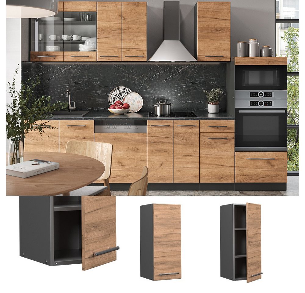 Vicco Hängeschrank Fame-Line, Goldkraft Eiche/Anthrazit, 30 cm (1-St) – Bild 2 von 5