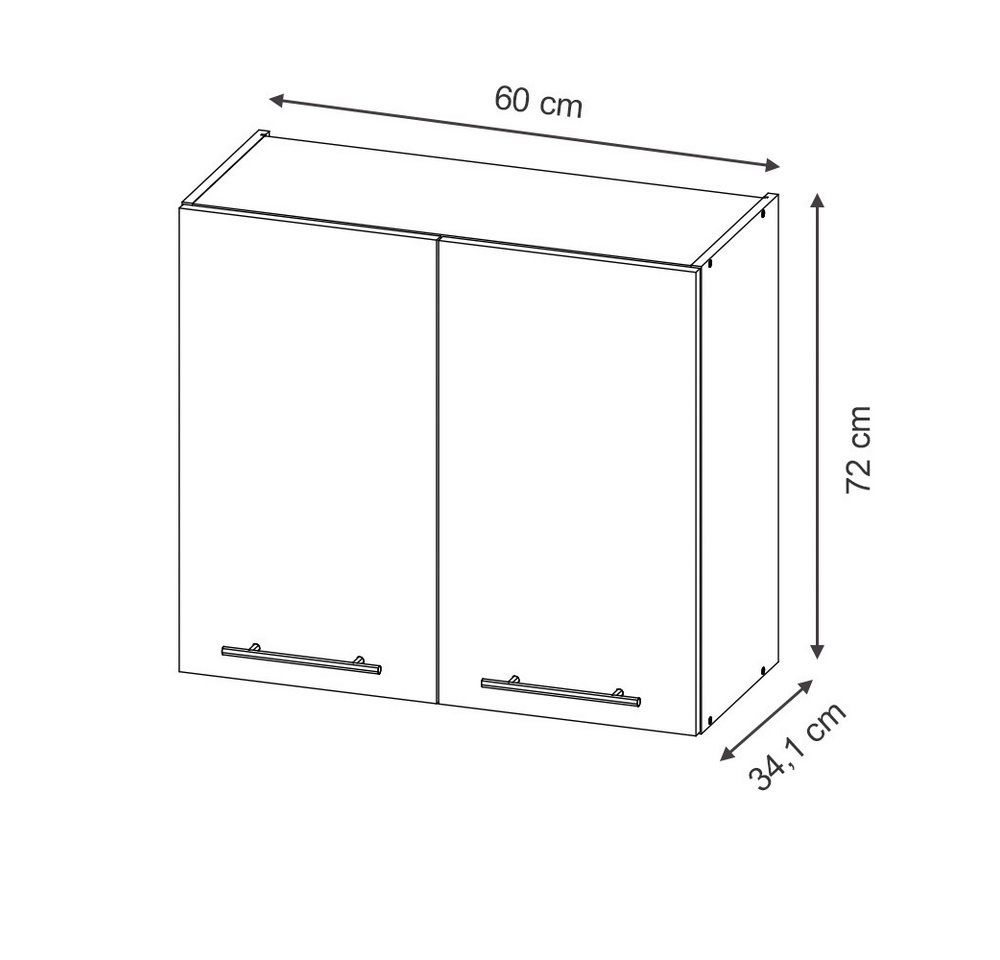 Vicco Hängeschrank Fame-Line, GrauBeige/Goldkraft Eiche, 60 cm (1-St) – Bild 3 von 5