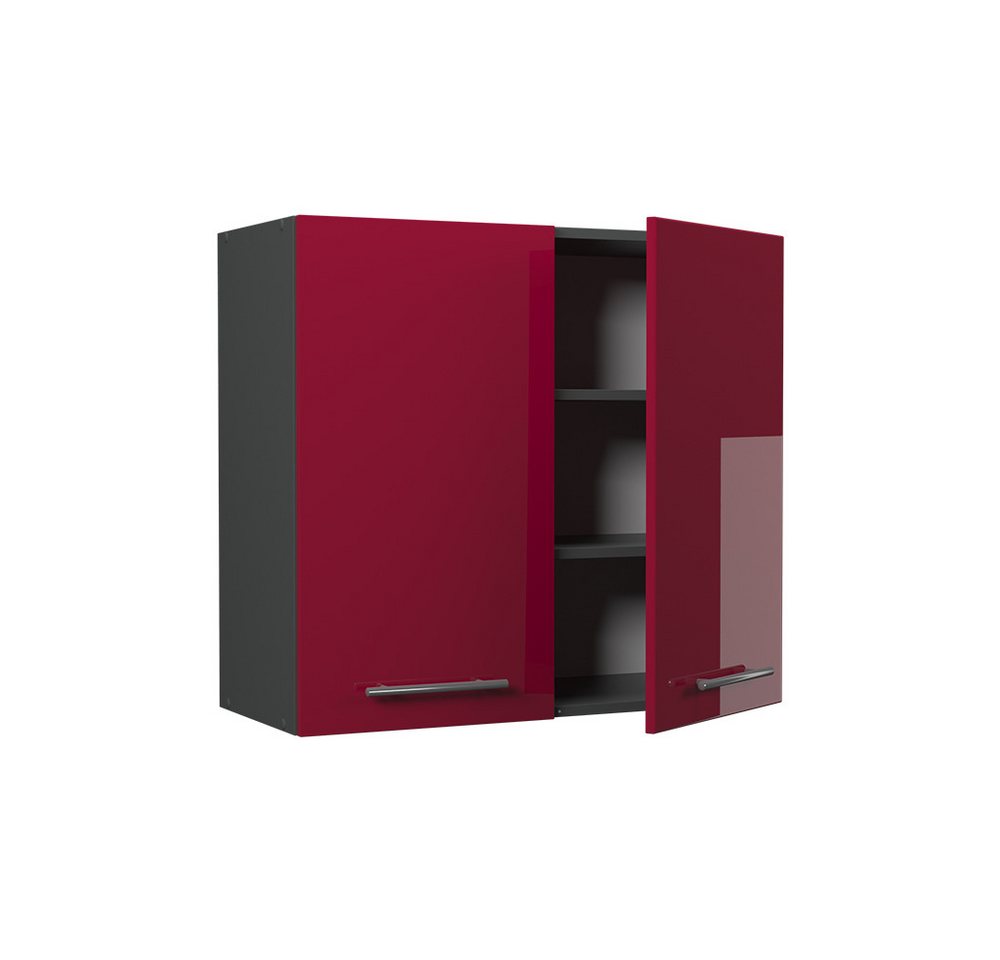 Vicco Hängeschrank Fame-Line, Bordeaux Hochglanz/Anthrazit, 80 cm (1-St) – Bild 5 von 5