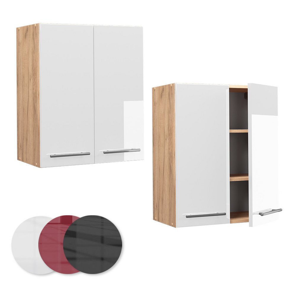 Vicco Hängeschrank Fame-Line, Weiß Hochglanz/Goldkraft Eiche, 60 cm (1-St) – Bild 5 von 5