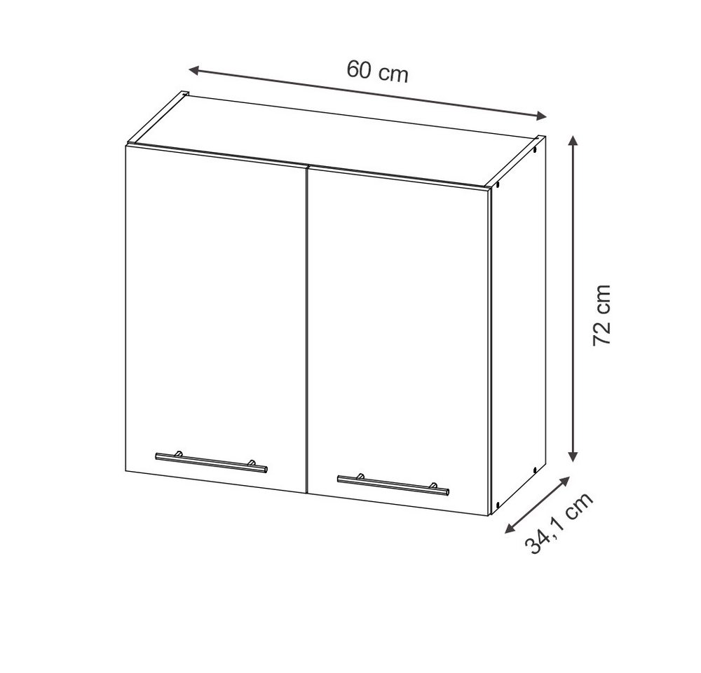 Vicco Hängeschrank Fame-Line, Dunkelblau Hochglanz/Anthrazit, 60 cm (1-St) – Bild 3 von 5