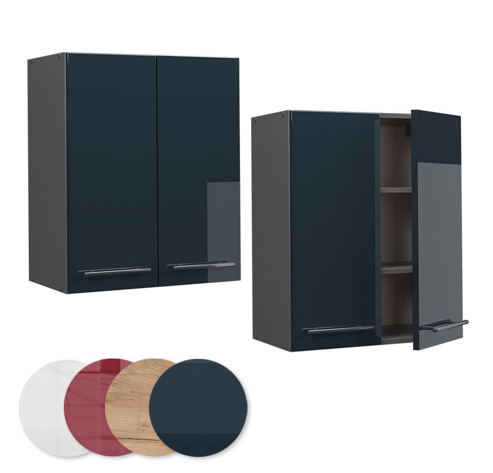 Vicco Hängeschrank Fame-Line, Dunkelblau Hochglanz/Anthrazit, 60 cm (1-St) – Bild 5 von 5