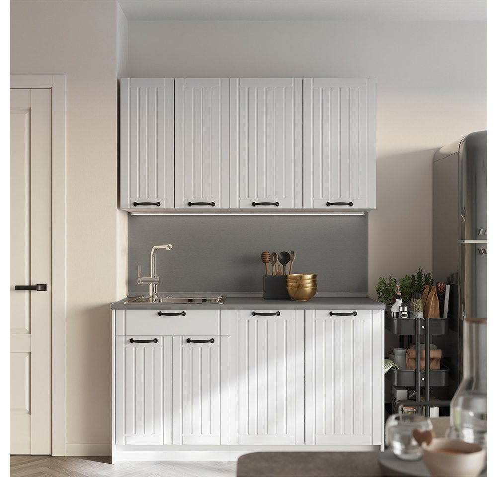 Vicco Hängeschrank Fame-Line, Weiß Landhaus/Weiß, 80 cm (1-St) – Bild 4 von 5